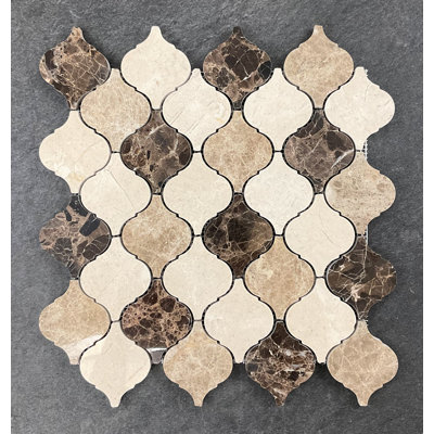2.5" x 3" Marble Arabesque Mosaic Wall & Floor Tile