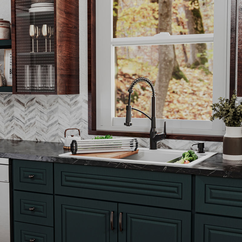 Évier de cuisine à quartz 33 L, Blanc
