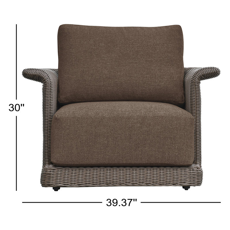 Meredith Outdoor Lounge Chair, Brown, Brown