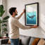 Whale in Open Water Coastal 1 Piece Single Picture Frame Wall Art-136646772-136646779