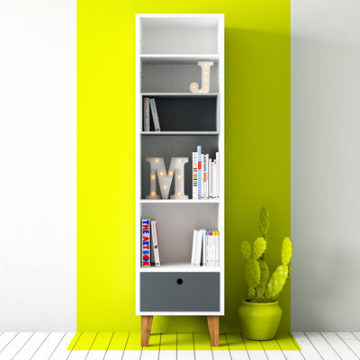 Aleana 201.5cm H x 53.5cm W Solid Wood Standard Bookcase