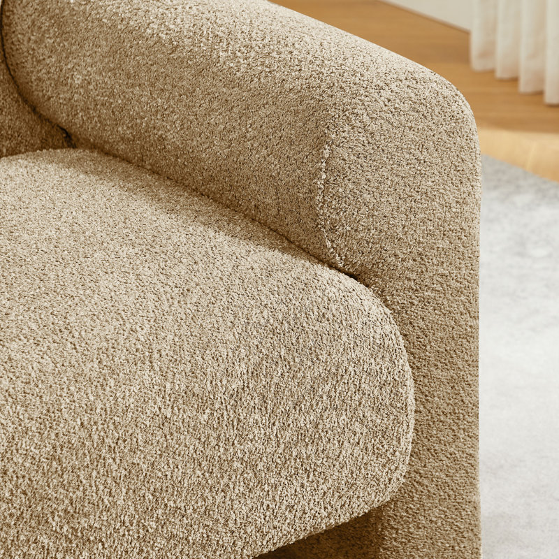 Fauteuil d'appoint rembourré 37 po Kimwana, Bouclette chameau