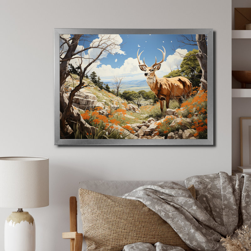 Paysage d'antilope de Baylaa - impression, H 24 po x l 32 po x P 1 po, Cadre photo argenté