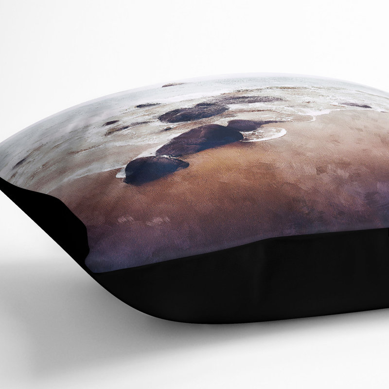 Square Throw Cushion, 55cm H x 55cm W x 20cm D, Black