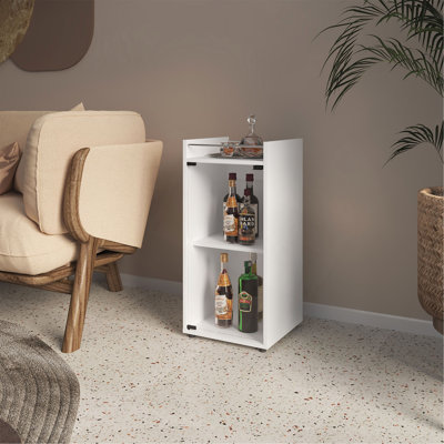 Glass Door Bar Cabinet with Shelves