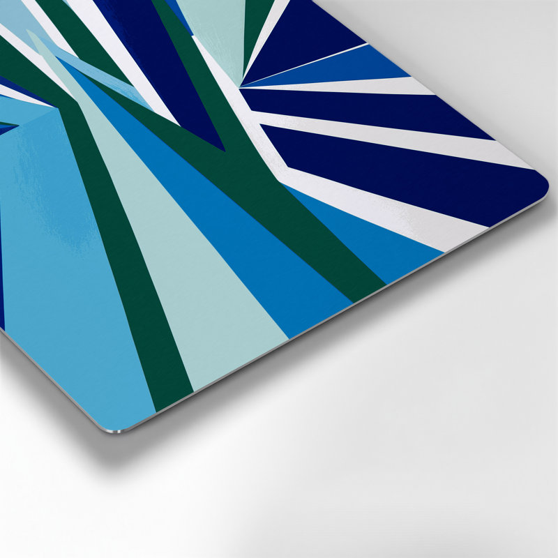 Hard Edge 40 Blue Metal Wall Art, 12" H x 18" W