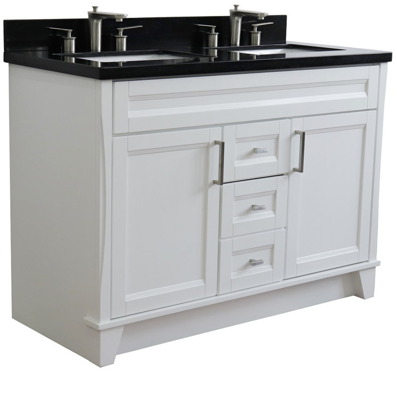 Ensemble de meuble-lavabo double 49 po Abdihamid, Noir galaxie