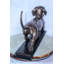 Statue de bronze en forme de teckel marchant en bronze montée sur marbre 29 po x 8 po x H 15 po Nifao