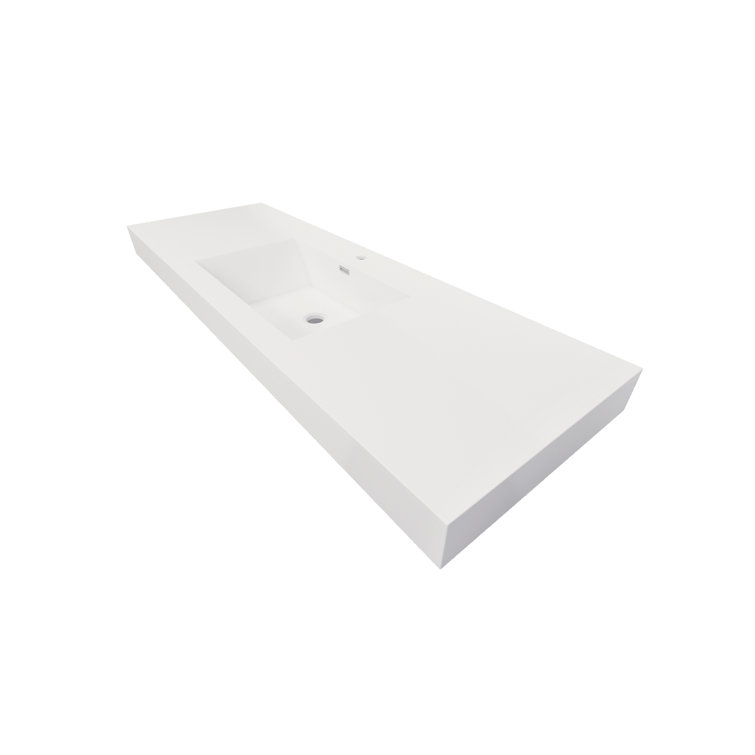 MEBO 19.5'' White Reinforced Acrylic Rectangular Bathroom Sink with Overflow