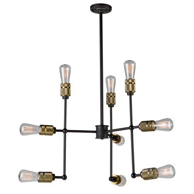Lustre linéaire spoutnik moderne à 9 lumières Jersey