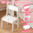 Kids Vanity with Lights, Princess Girls Vanity with Open Storage Shelves, Toddler Vanity Table and Chair Set, Perfect for Bedroom or Playroom