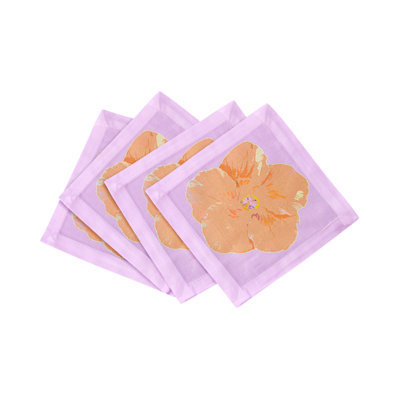 Hibiscus Cotton Sateen Cocktail Napkins