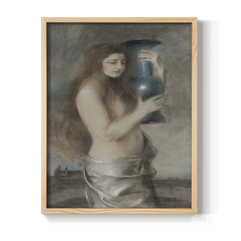 «Vintage Portrait Print», reproduction encadrée LVI - bois massif, Naturel, H 21 po x l 17 po