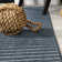 Fincham High-Low Minimalist Scandi Striped Navy/ivory Indoor/Outdoor Rug