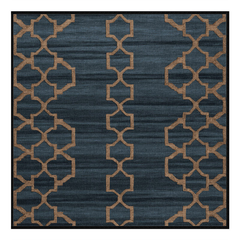 Tapis gris en treillis lavable à la machine, Carré 5 pi