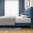 King Size Blue Linen Platform Bed Frame - Wood Slat Support, Adjustable Headboard, Noise Free, No Box Spring Needed