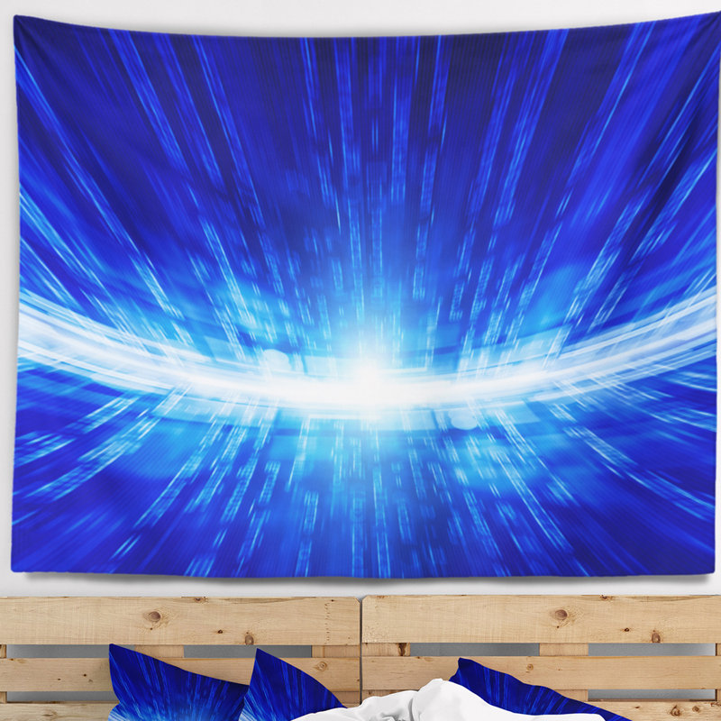 Tapis bleu rougeoyant Abstract, H 32 po x l 39 po