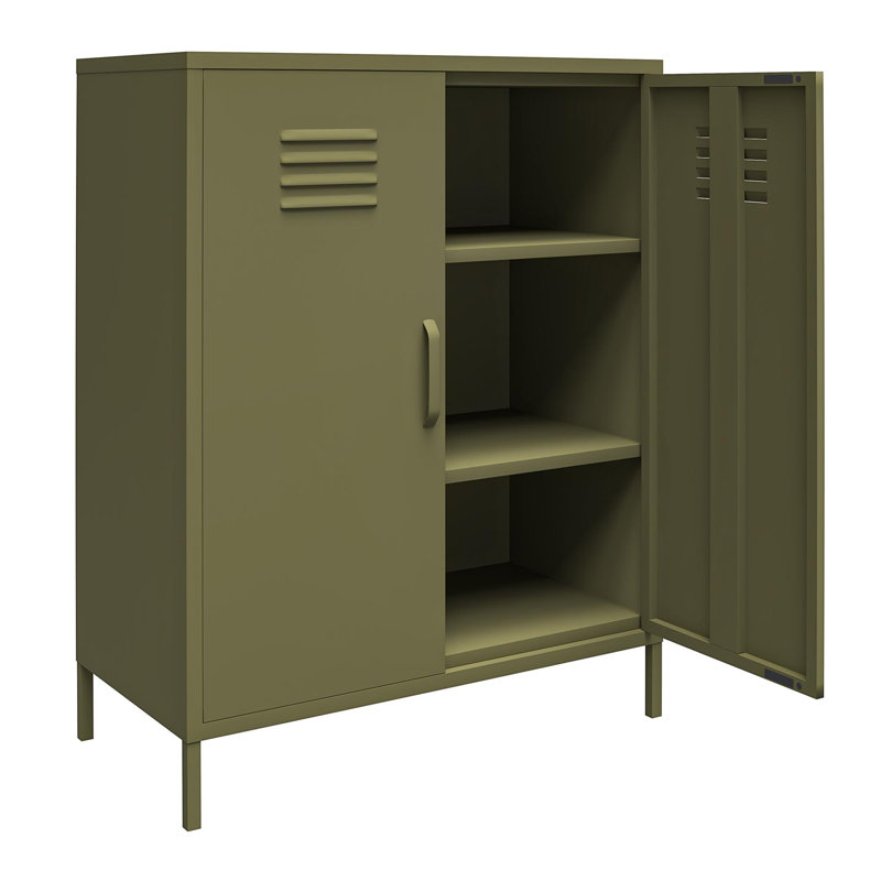 Manushe 2 -Door 2 -Shelf, Olive Green