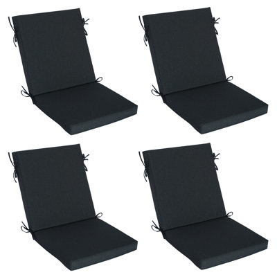 Coussins de chaise de jardin 51 x 102 x 8 cm (ensemble de 4), coussins en mousse haute résilience pour terrasse