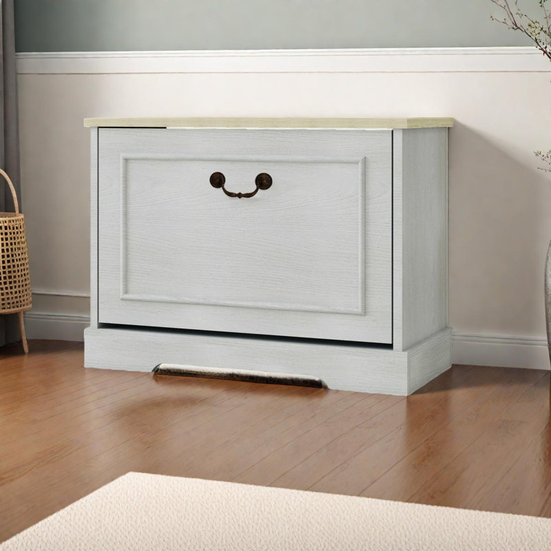 Banc de rangement pour chaussures avec tiroir rabattable et tablette réglable