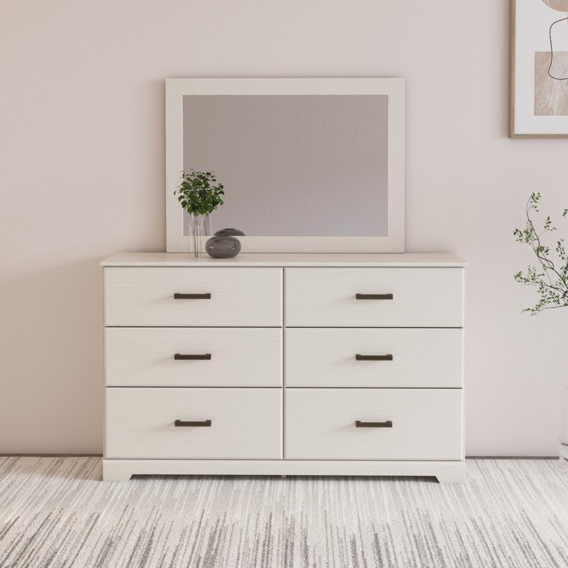Commode double à 6 tiroirs avec miroir 59,53 po Vandi