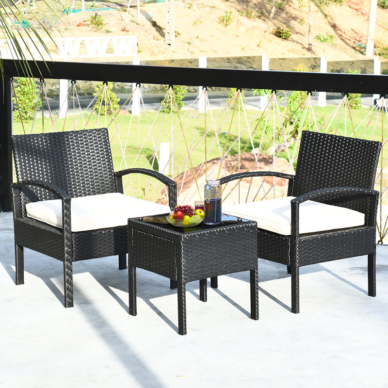Pendrick 2 - Person Patio Conversation Sets with Cushions, Beige