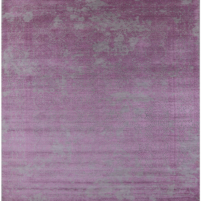 Tapis 100% moderne lavable à la machine de style Mid-Century 2556, Carré 7 pi