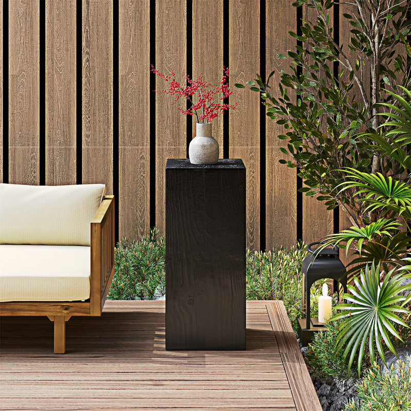 Table d'appoint intérieure / extérieure, 33.77" H x 14.52" W x 14.52" D, Noir