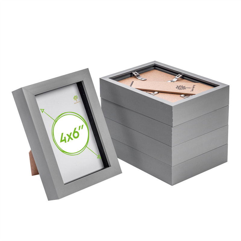 Nicola Spring - 3D Box Photo Frames, 17.5cm H x 12.5cm W x 3.5cm D, Grey