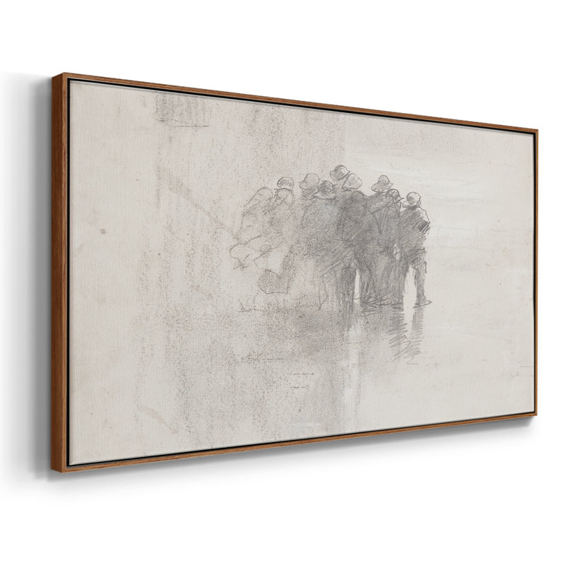 Série abstraite-cmxxxxi - Toile tendue avec châssis encadré - Prêt à être accroché, H 21 po x l 41 po, Noyer