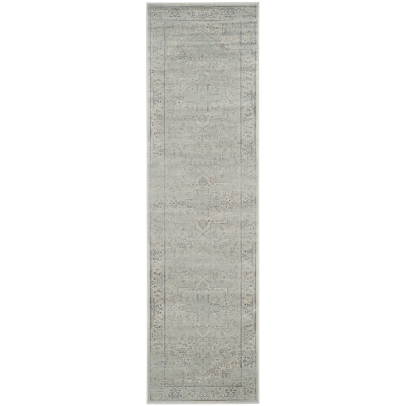 Tapis oriental bleu clair Evanoff, Tapis de couloir 2 pi 2 po x 8 pi