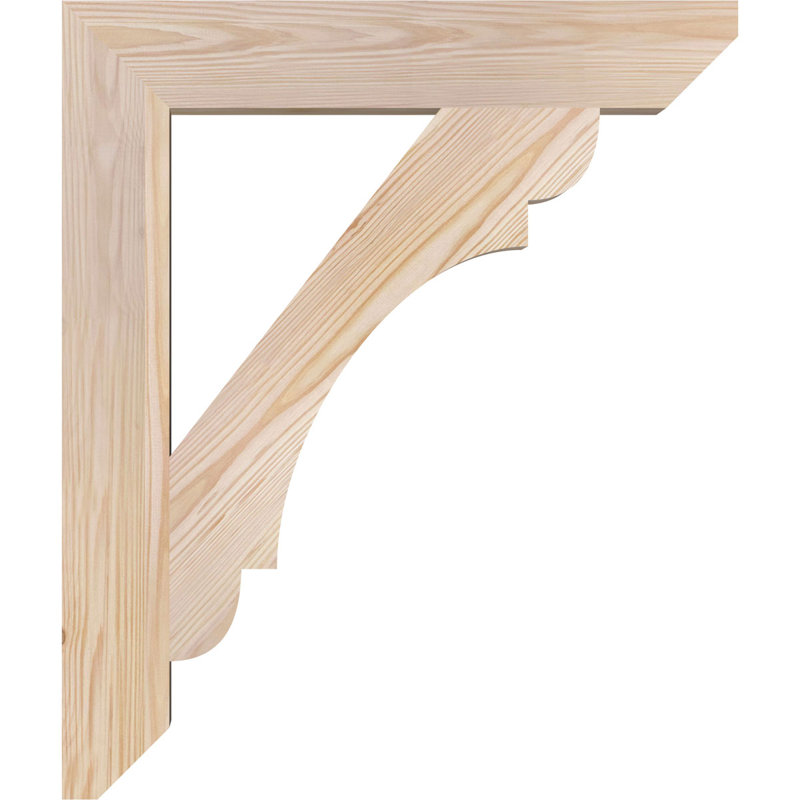 Support en bois / corbeau, Douglas (lisse), H 26 po x l 3,5 po x P 22 po