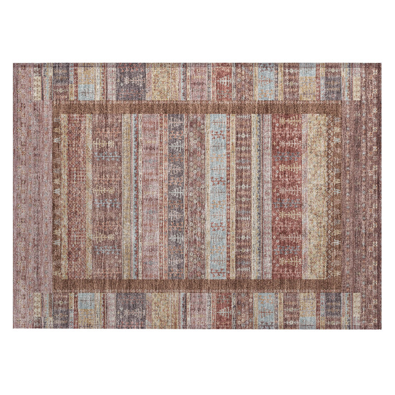 Machine Washable Indoor/Outdoor Meredith ACN2160 Striped Rug, Rectangle 1'8" x 2'6"