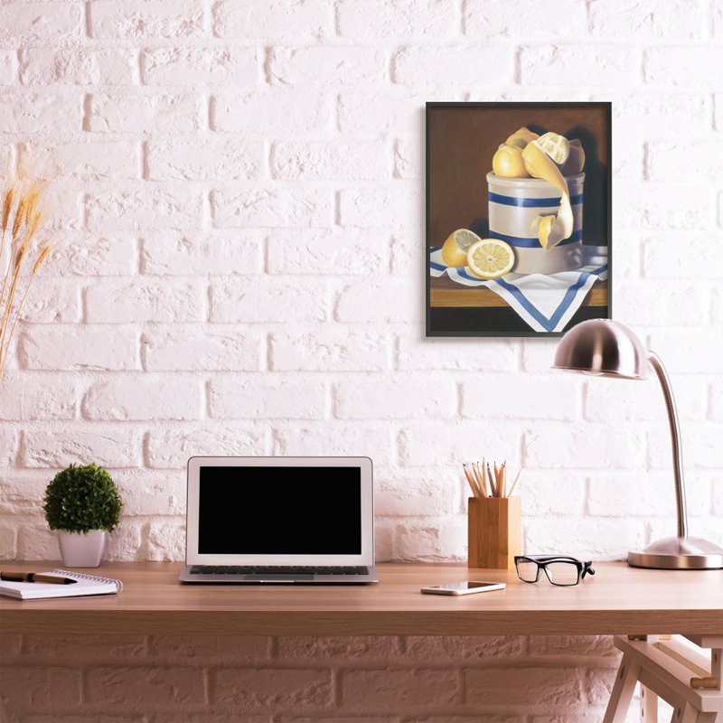 «Realistic Country Lemon Peel Jar Still-Life» par Cecile Baird - impression d'art graphique, H 30 po x l 24 po x 1,5 po