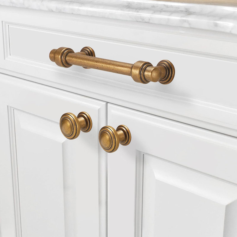 Paquet de 10 poignées d'armoire, poignées de tiroir en alliage de zinc massif, quincaillerie de cuisine et de commode moderne avec filetage profond