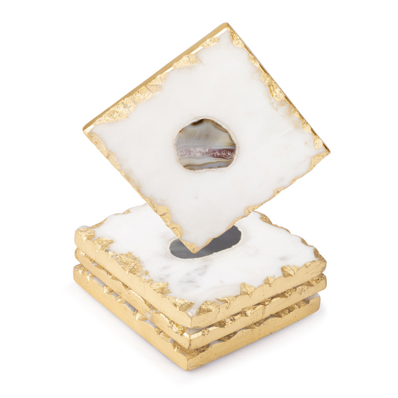 Marble Square 4 Piece Coaster Set
