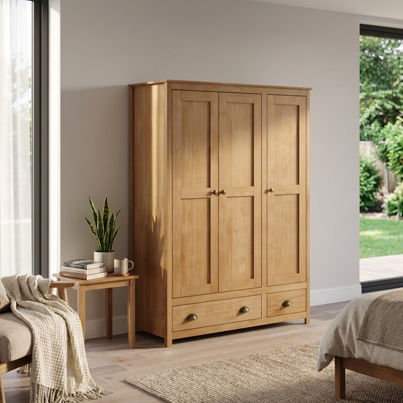 Armoire en bois massif Topazio 53,3 "3D2S, Naturel