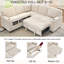 Lit de coin en velours côtelé beige avec lit gigogne, rangement dissimulé et prise de recharge pour les invités. Convertible avec 5 prises intelligentes et revêtement en tissu doux.