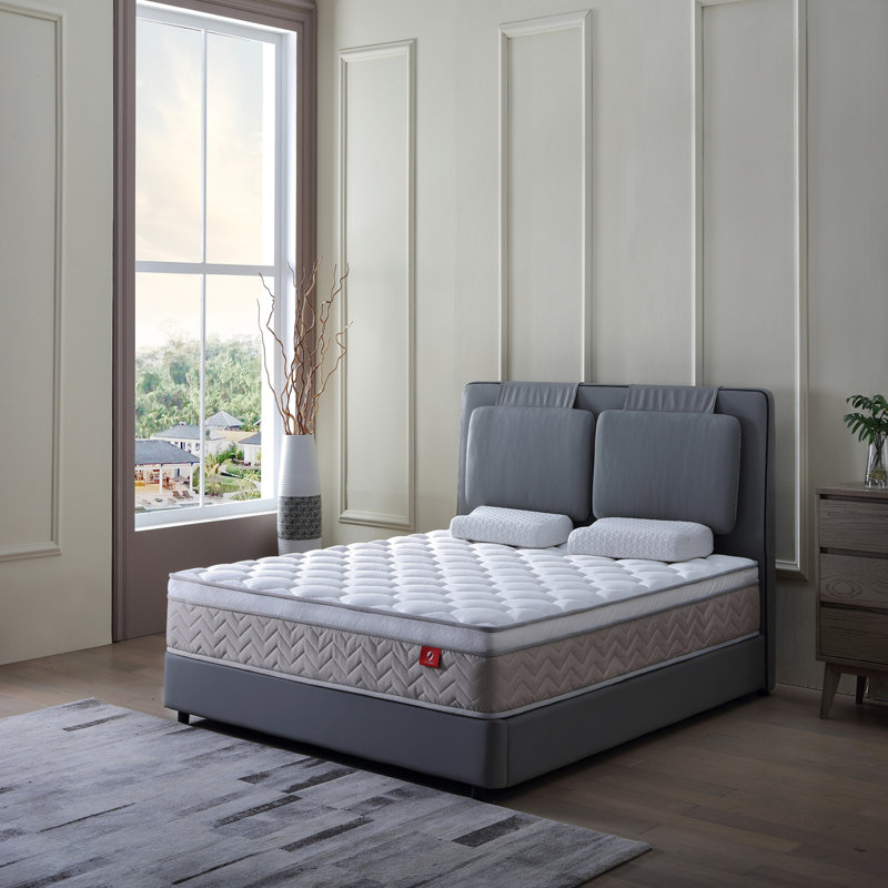 Matelas hybride en mousse viscoélastique gélifiée et à ressorts ensachés