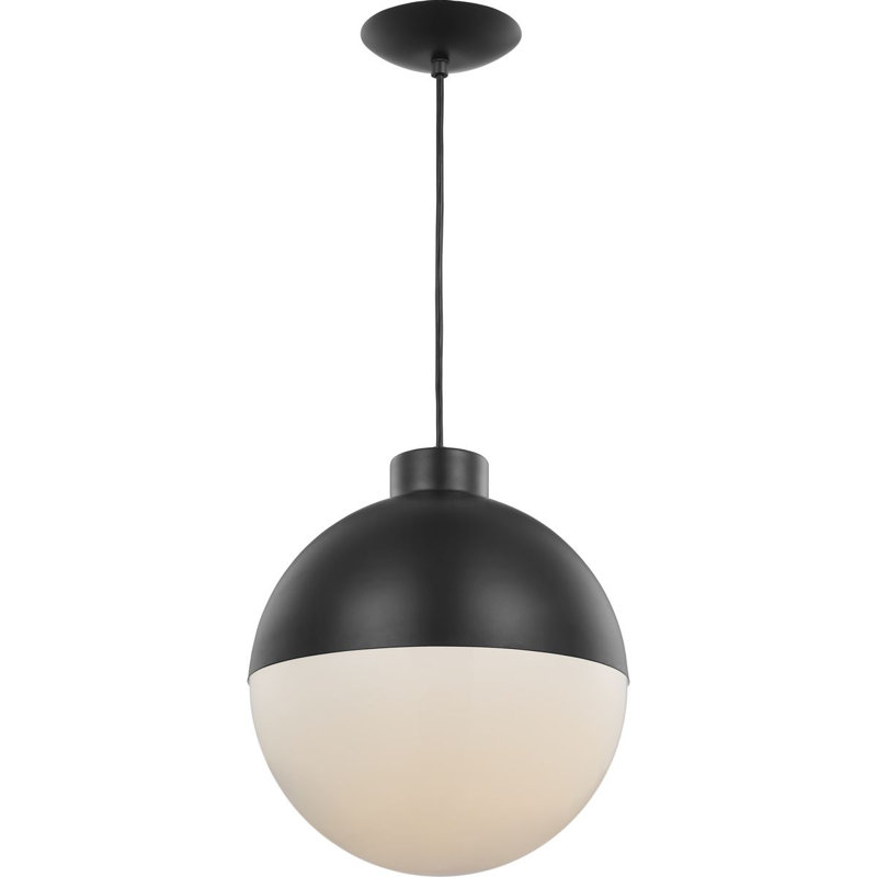Chris 1 - Light LED Single Pendant, Black, 13.5" H x 11.6" W x 11.6" D