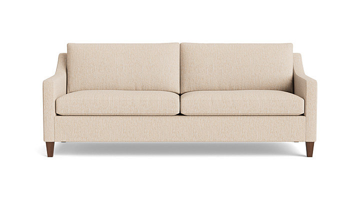 Vera Sofa (85"), Walnut Finish (Angled), Performance Weave - Tan