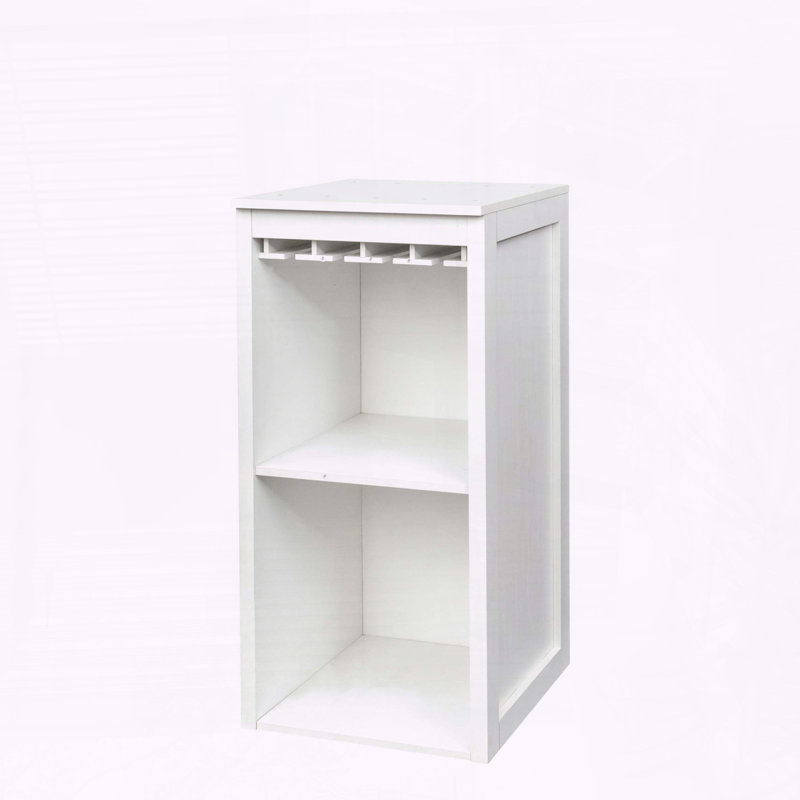 Modular Wine Bar Cabinet with Storage Shelves, White