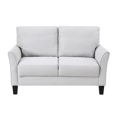 Gris contemporain, légèrement évasé, 100% rembourré, rembourré de mousse haute densité sur les ressorts ensachés, pieds fuselés