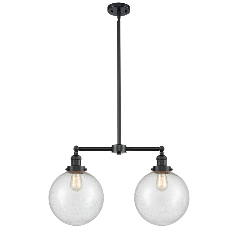 Lustre unique à 2 lumières Clermont, Bronze huilé, Ampoule non incluse