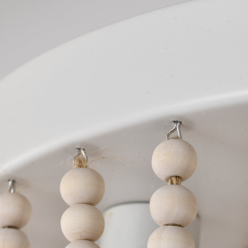 Plafonnier bohémien à perles en bois