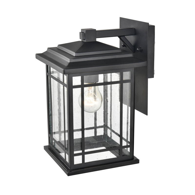 Armington Powder Coat Black Metal Outdoor Wall Lantern 12"x7"