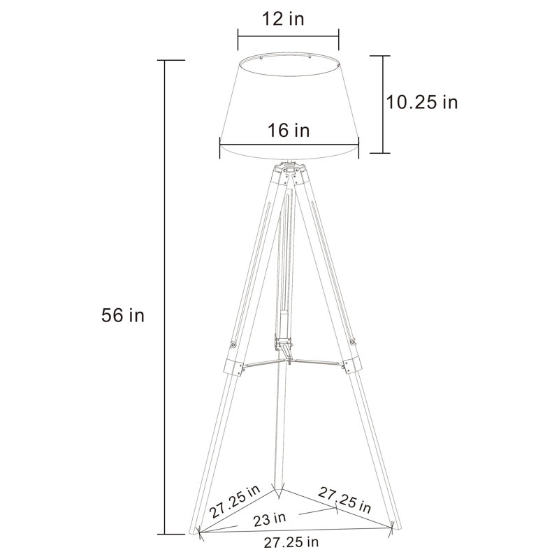 Lampe trépied en métal 56 po Tonilee