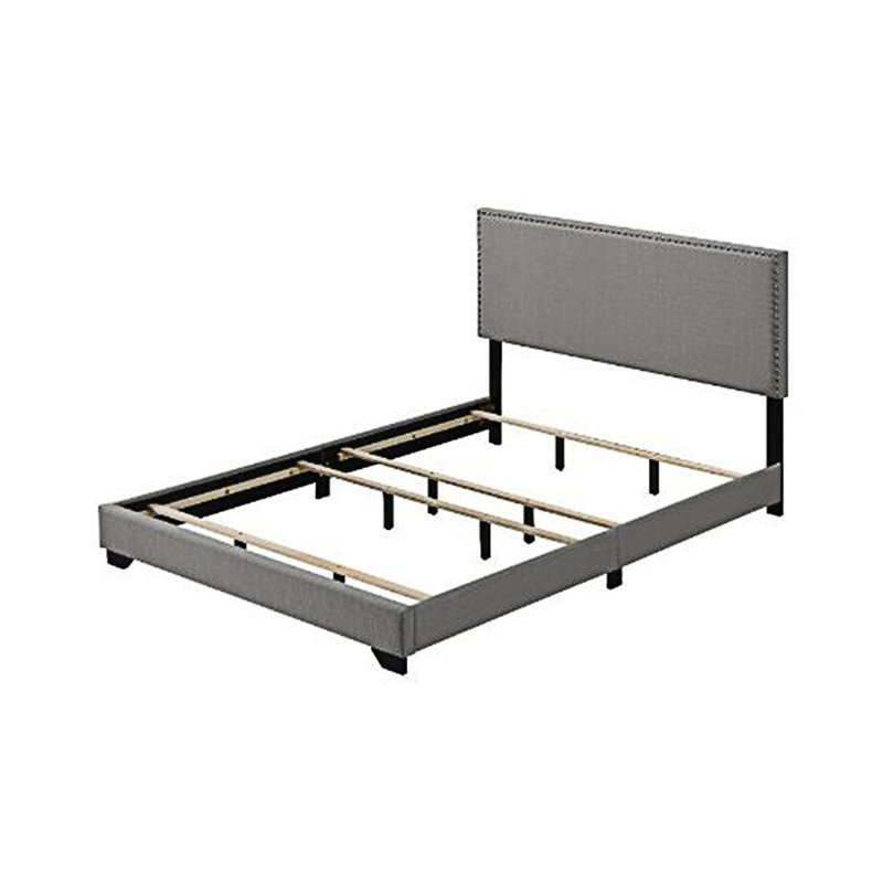 Modern Solid Colour Queen Bed, Grey