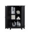 Armoire de salle de bain noire en coin avec tablette réglable-427060312