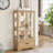 Lighted Glass Curio Display Cabinet With Adjustable Shelves, 2 Doors, 1 Drawer, And Anti-Tip Safety, Ideal For Showcasing Collectibles-1616273901